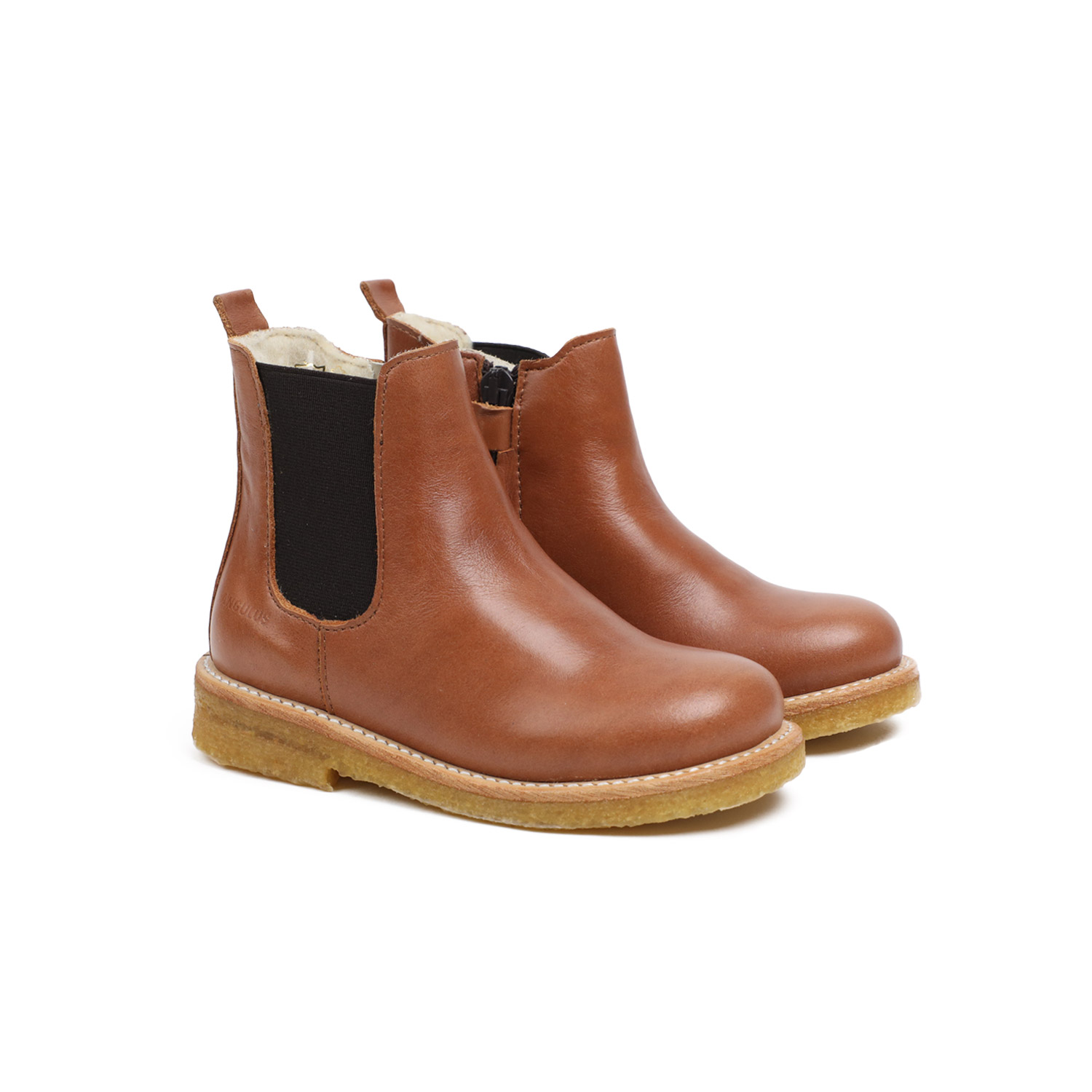 Angulus Chelsea boot with wool lining Cognac Sydney AU