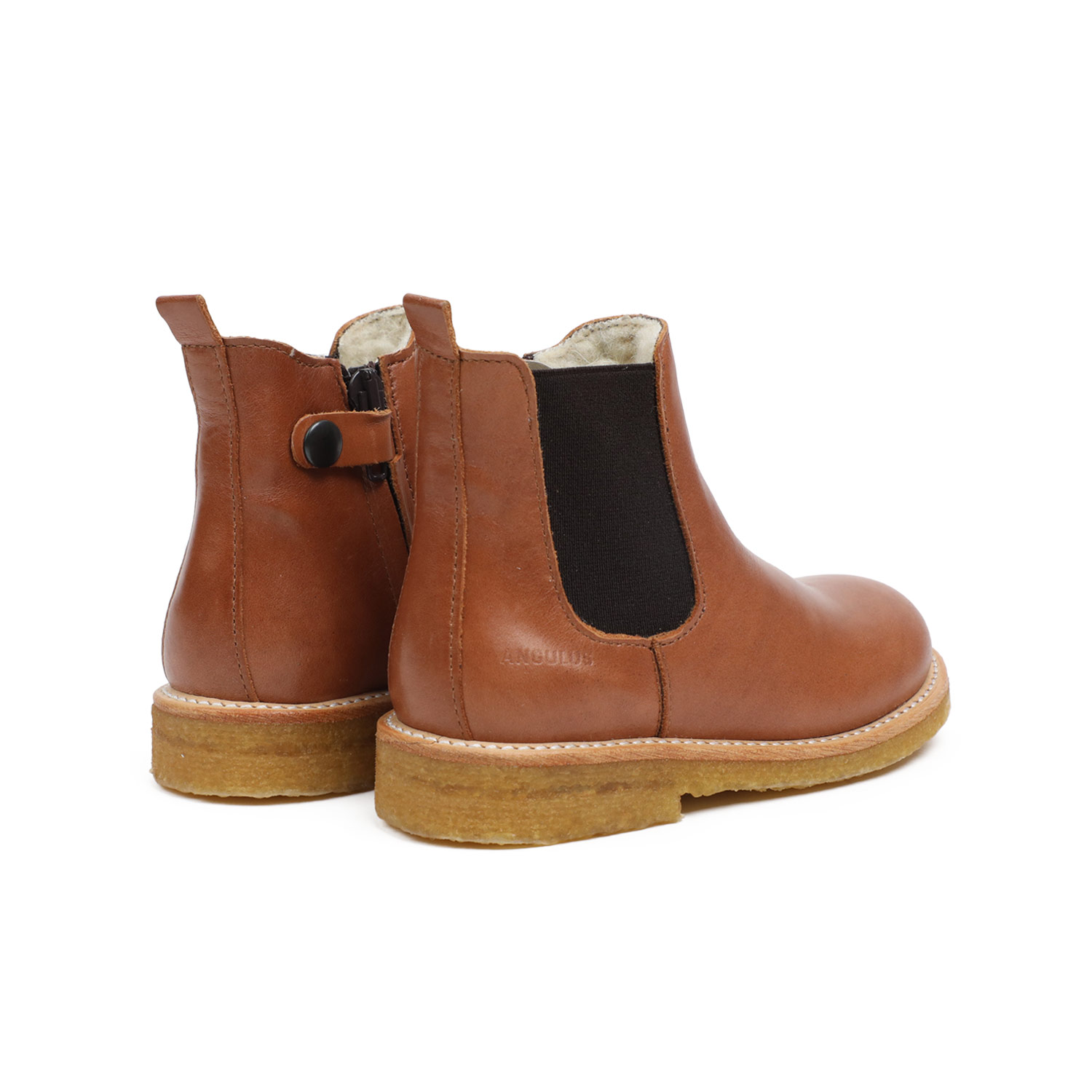 Angulus kids Chelsea boot with wool lining Cognac Sydney AU