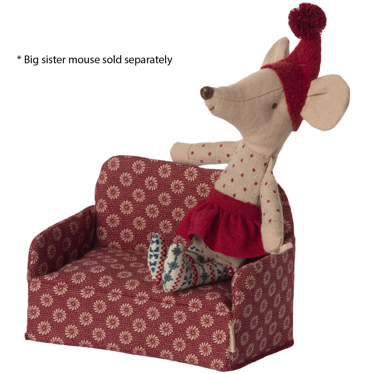 maileg couch mouse red
