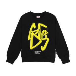 GCDS kids graffiti logo print fleece sweatshirt