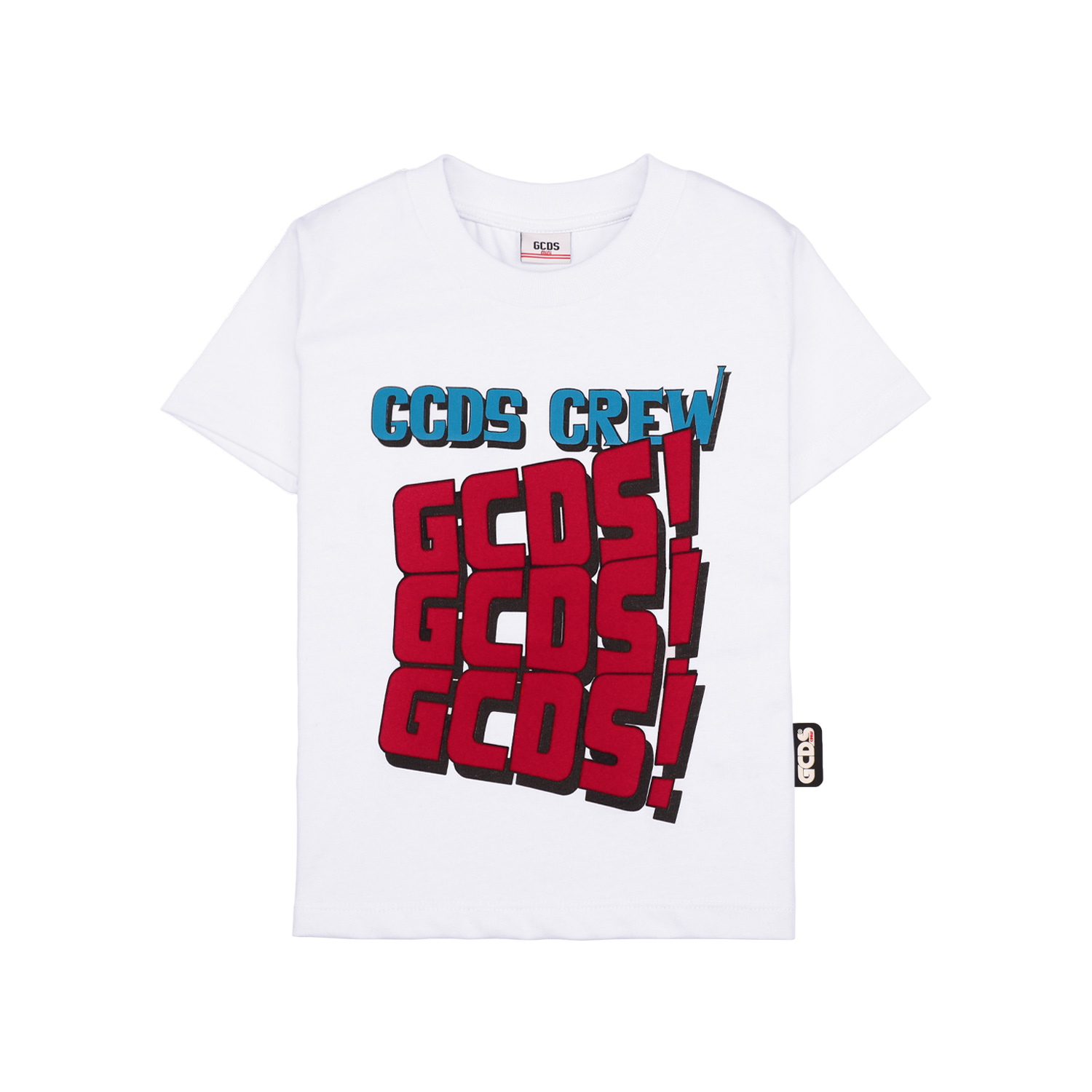 GCDS kids red-logo T-shirt white