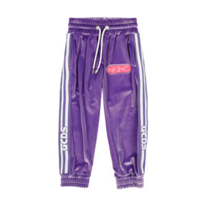 GCDS kids velour track pants purple