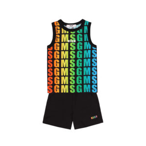 MSGM rainbow logo vest baby set