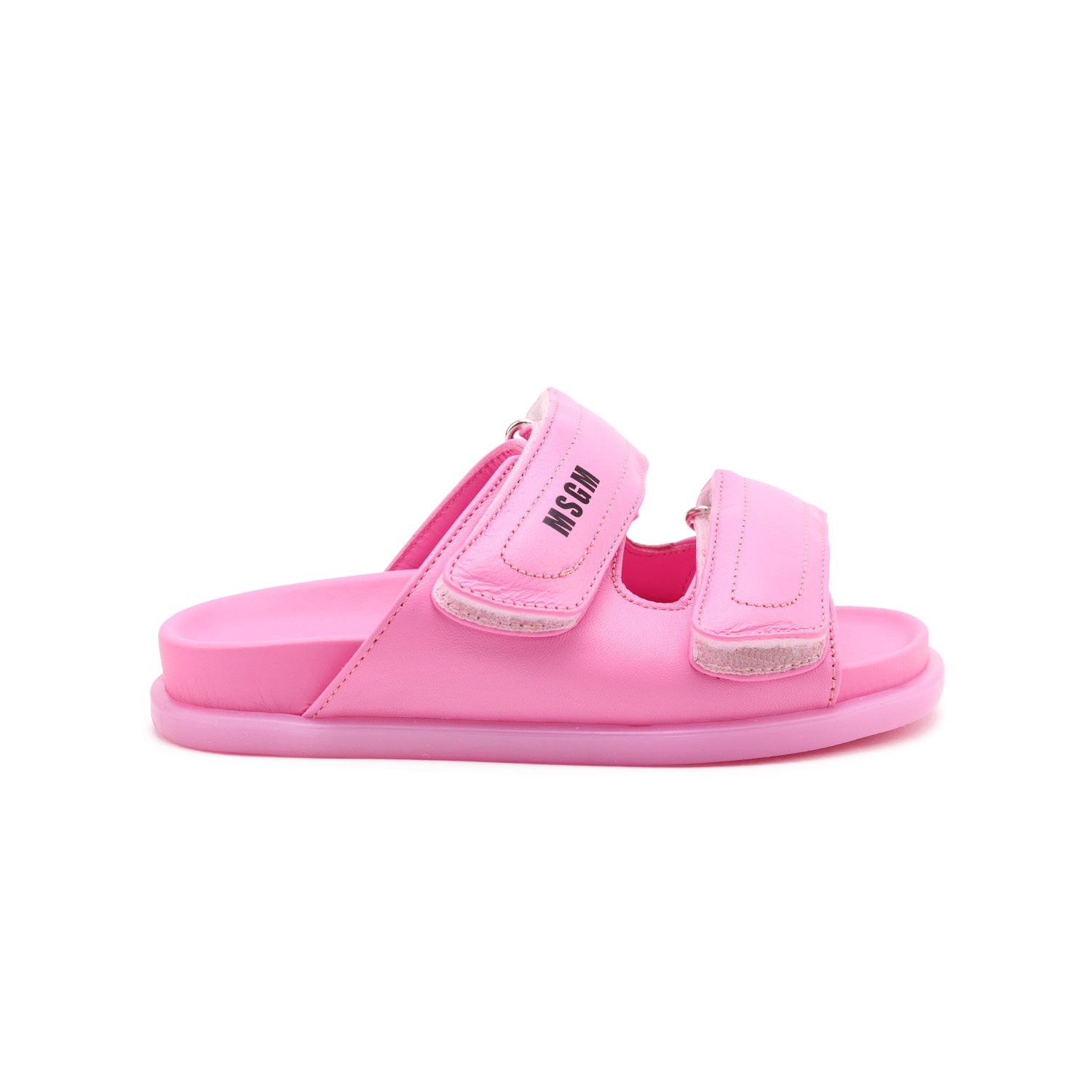 msgm kids double-strap slides pink