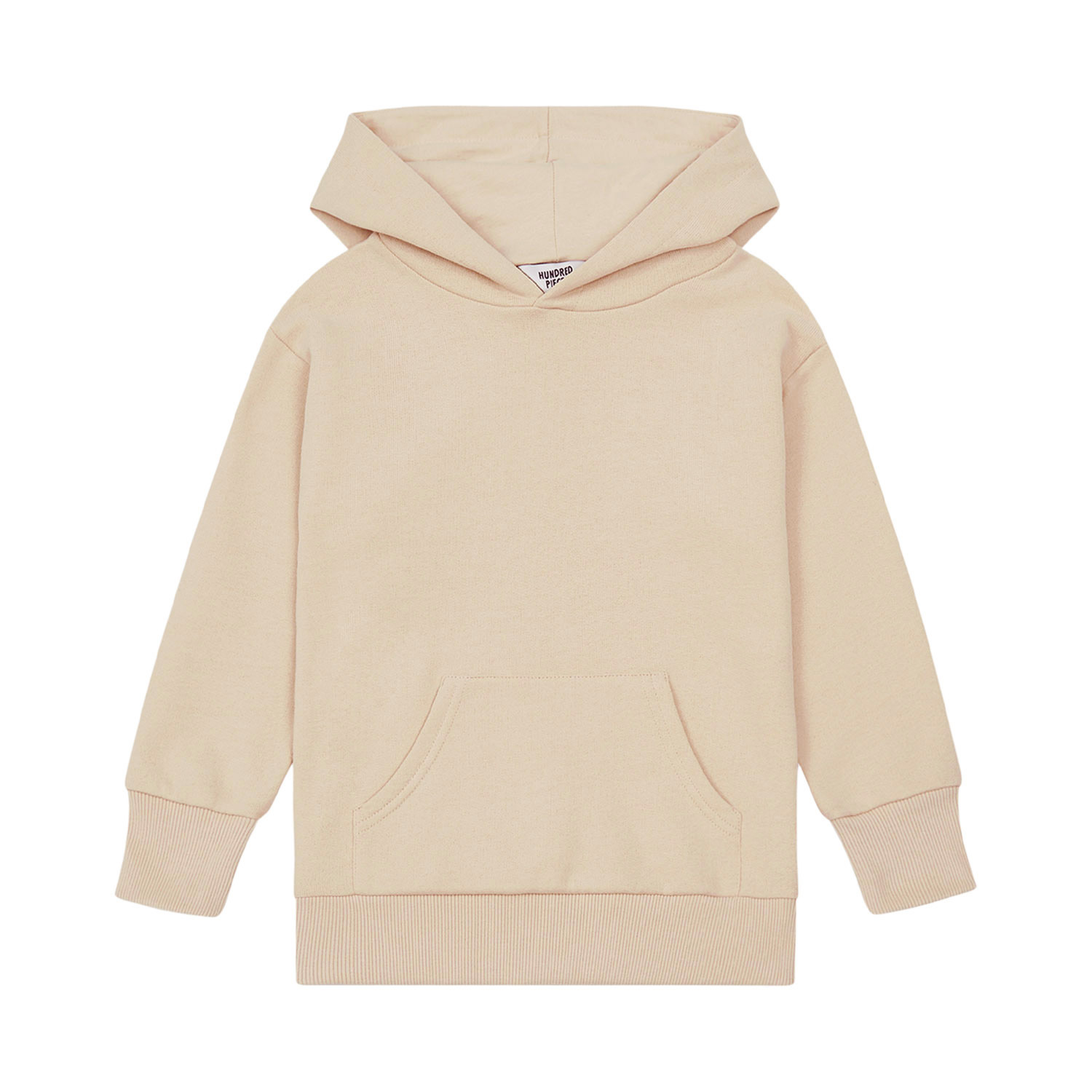 hundred pieces long organic cotton hoodie beige