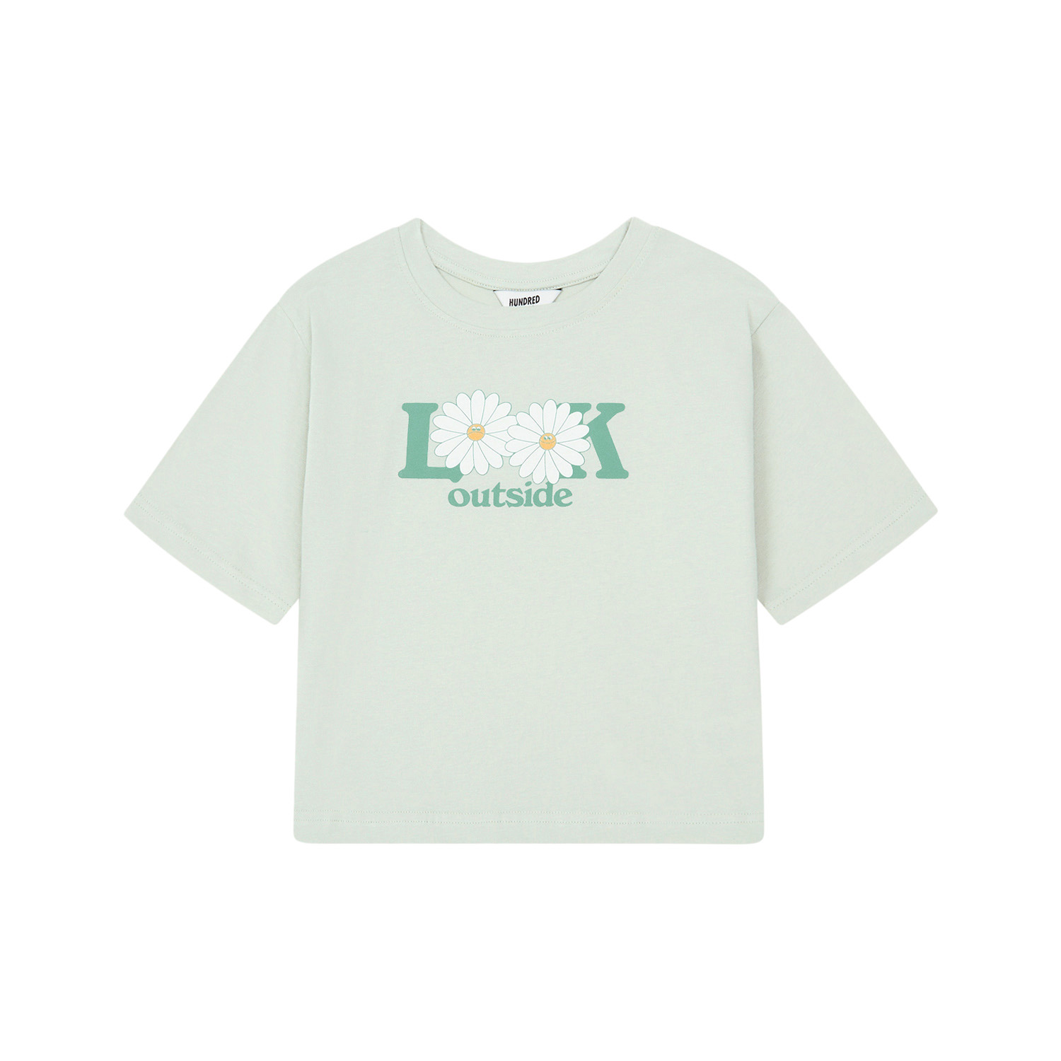 hundred pieces loose organic cotton T-shirt green water