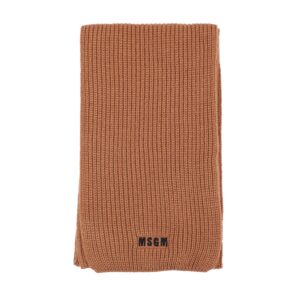msgm knitted scarf brown