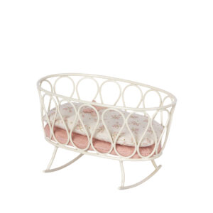 maileg cradle with sleeping bag pink
