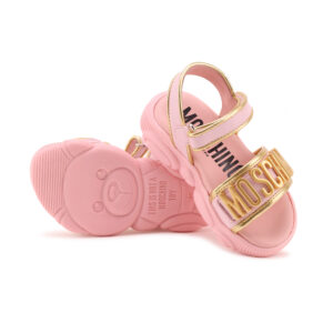 moschino girl sandals pink and gold