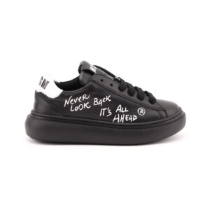 black leather trainers by MSGM-kids