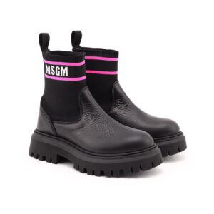 black sock-style boots by MSGM-Kids