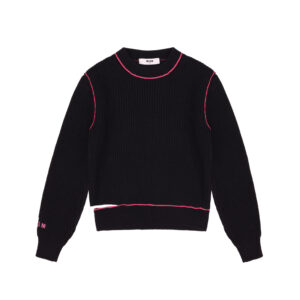msgm-kids black cut-out sweater