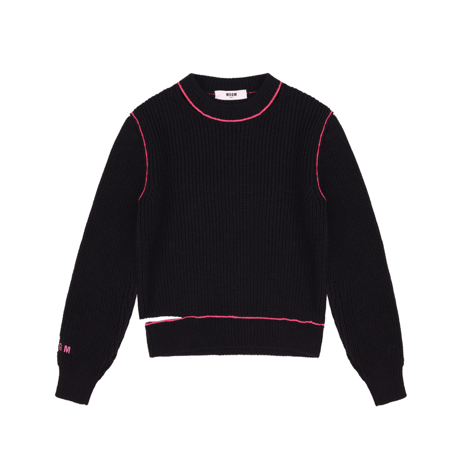 msgm-kids black cut-out sweater
