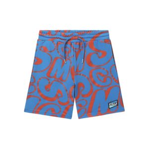 red-and-blue bubble lettering track shorts by stella mccartney kids