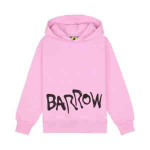 barrow kids bear print hoodie pink